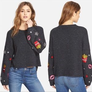 WILDFOX French Fries & Kisses Embellished Sweater
